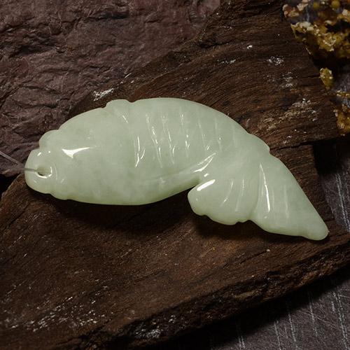 Jadeíta verde natural de 32,72 ct, forma elegante, translúcido