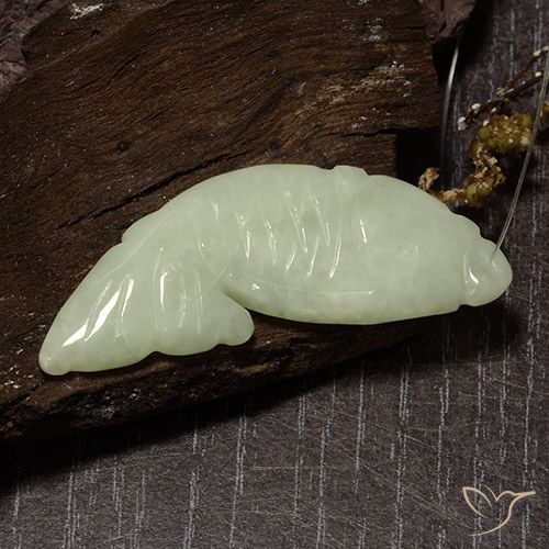28.12ct Natural Verde grisáceo Jadeíta, Elegante, Translúcido