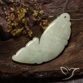 Jadeíta Verde grisáceo natural de 28.12 ct, Elegante, Translúcido