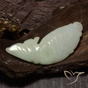 Jadeíta Verde grisáceo natural de 28.99 ct, Elegante, Translúcido