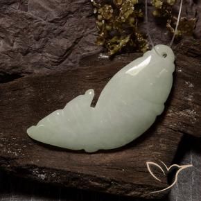 Jadeíta Verde grisáceo natural de 31.73 ct, Elegante, Translúcido