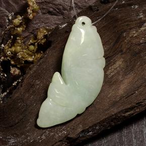 Jadeíta verde natural de 27,85 ct, forma elegante, translúcido