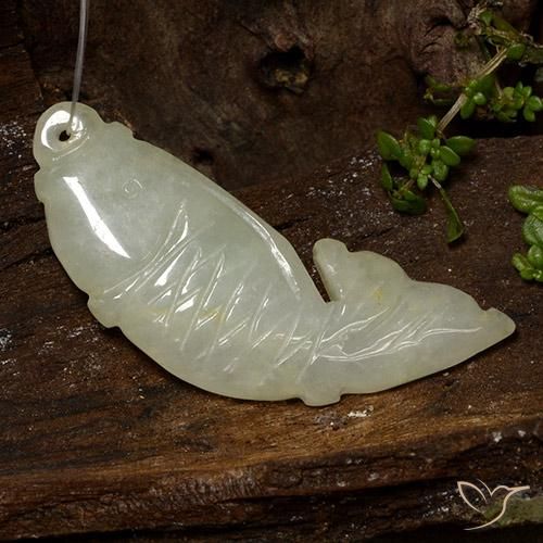 26.70ct Natural Verde-amarillo medio Jadeíta, Elegante, Translúcido