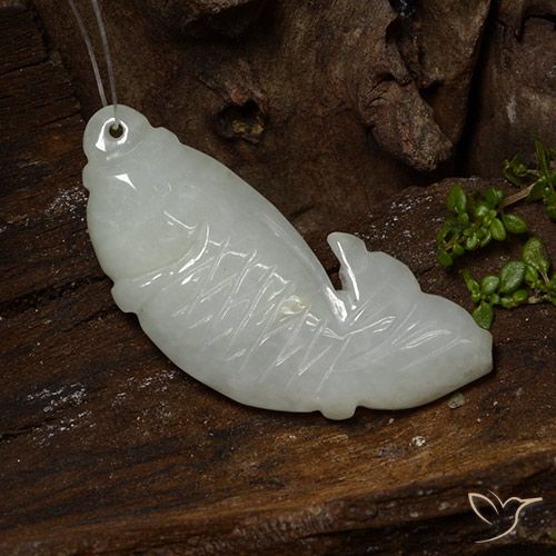 Jadeíta Blanco grisáceo natural de 34.27 ct, Elegante, Translúcido