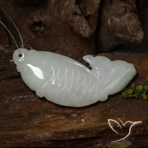 Jadeíta Blanco grisáceo natural de 34.27 ct, Elegante, Translúcido