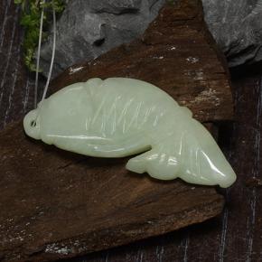 Jadeíta verde natural de 30,08 ct, forma elegante, translúcido