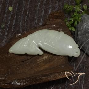 Jadeíta Verde grisáceo natural de 40.04 ct, Elegante, Translúcido