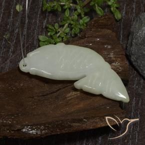 Jadeíta Verde grisáceo natural de 40.04 ct, Elegante, Translúcido