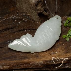 Jadeíta Blanco grisáceo natural de 28.92 ct, Elegante, Translúcido