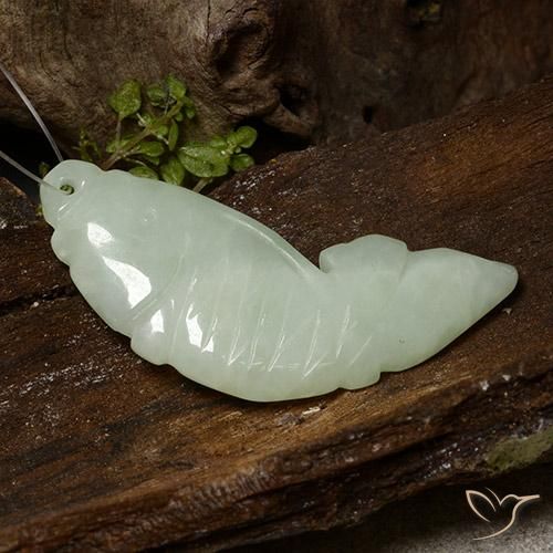 27.95ct Natural Verde grisáceo Jadeíta, Elegante, Translúcido
