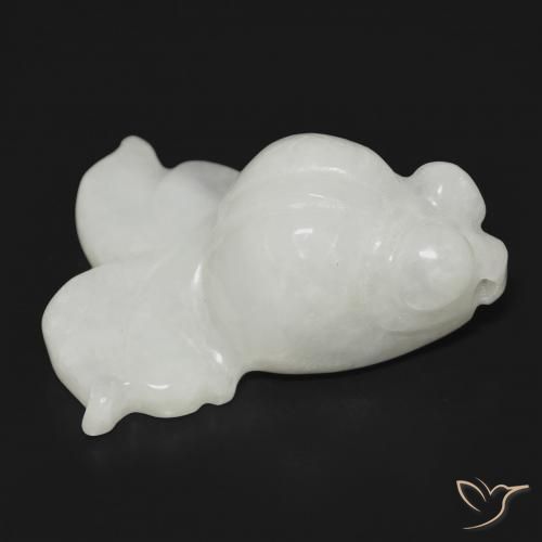 30.20ct Natural Verde grisáceo Jadeíta, Elegante, Translúcido