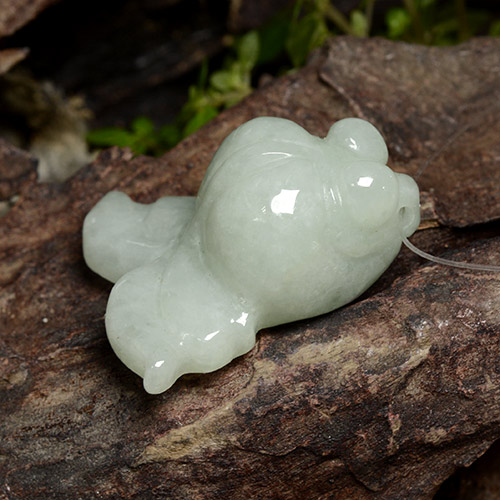 Jadeíta blanco natural de 31,75 ct, forma elegante, translúcido