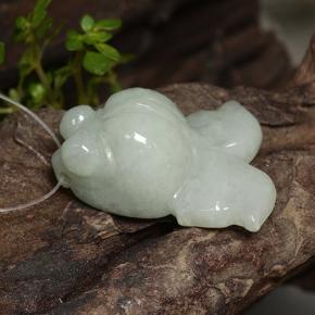 Jadeíta blanco natural de 31,75 ct, forma elegante, translúcido