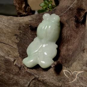 Jadeíta Verde medio natural de 43.00 ct, Elegante, Translúcido