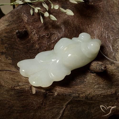 33.92ct Natural Verde grisáceo Jadeíta, Elegante, Translúcido