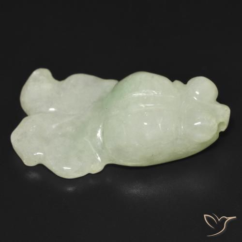 Jadeíta verde natural de 29,37 ct, forma elegante, translúcido