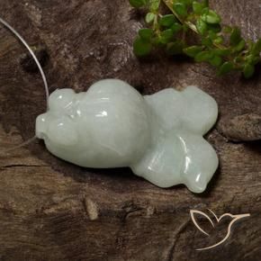 Jadeíta Verde grisáceo natural de 34.80 ct, Elegante, Translúcido