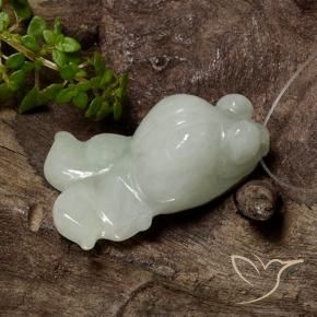 Jadeíta Verde grisáceo natural de 34.80 ct, Elegante, Translúcido