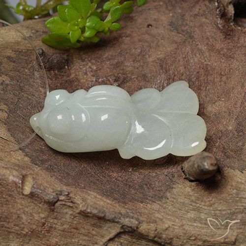 24.41ct Natural Verde grisáceo Jadeíta, Elegante, Translúcido