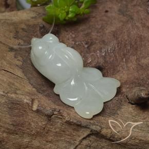 Jadeíta Verde grisáceo natural de 24.41 ct, Elegante, Translúcido