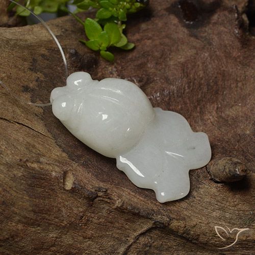 29.07ct Natural Blanco grisáceo Jadeíta, Elegante, Translúcido
