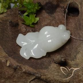 Jadeíta Blanco grisáceo natural de 29.07 ct, Elegante, Translúcido
