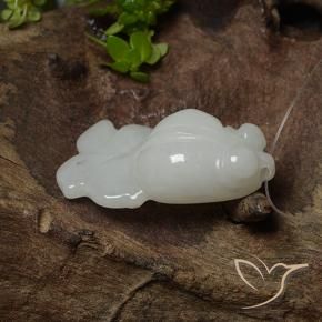 Jadeíta Blanco grisáceo natural de 29.07 ct, Elegante, Translúcido