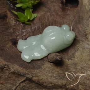 Jadeíta Verde gris natural de 22.80 ct, Elegante, Translúcido
