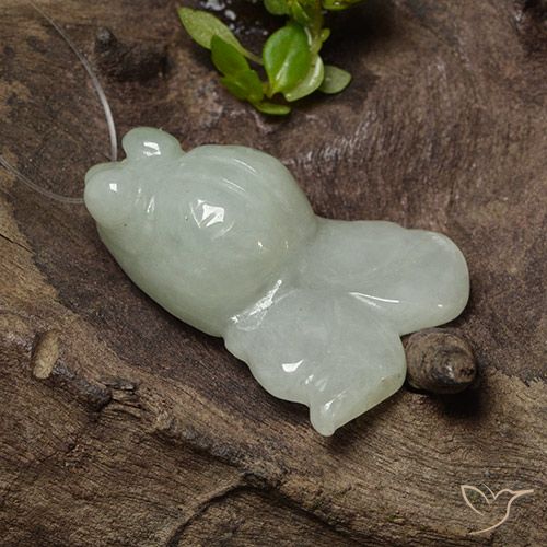 29.81ct Natural Verde gris Jadeíta, Elegante, Translúcido