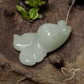 Jadeíta Verde gris natural de 29.81 ct, Elegante, Translúcido