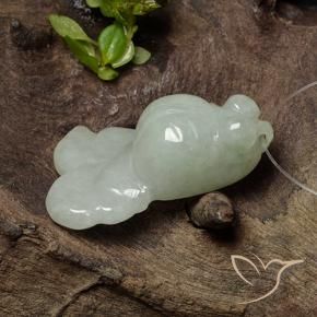 Jadeíta Verde gris natural de 29.81 ct, Elegante, Translúcido