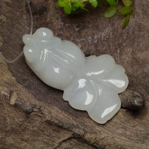 Jadeíta blanco natural de 21,06 ct, forma elegante, translúcido