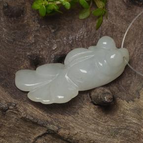 Jadeíta blanco natural de 21,06 ct, forma elegante, translúcido