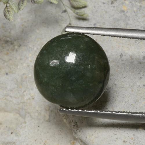 Jadeíta verde natural de 7,82 ct, corte redondo, opaco