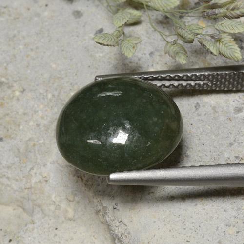 Jadeíta verde natural de 7,82 ct, corte redondo, opaco