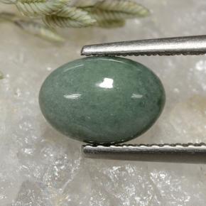 Jadeíta Verde natural de 1.77 ct, Corte Óvalo, Opaco