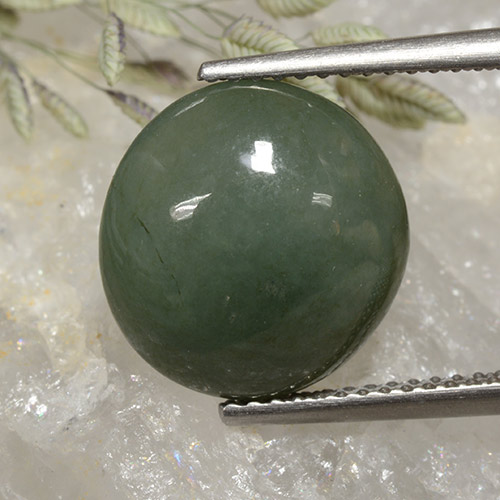 Jadeíta verde natural de 6,91 ct, corte redondo, translúcido