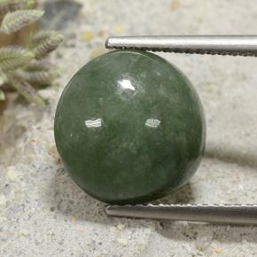 Jadeíta verde natural de 7,25 ct, corte redondo, opaco