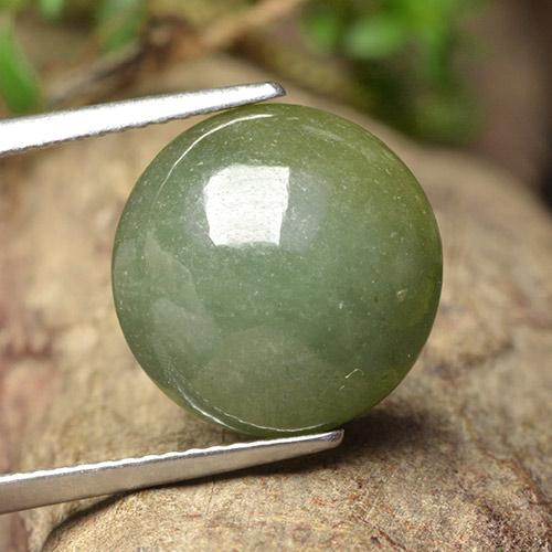 Jadeíta verde natural de 9,18 ct, corte redondo, translúcido