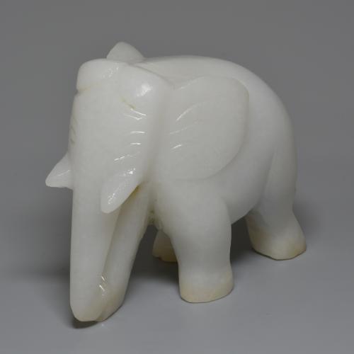 Jadeíta Blanco grisáceo natural de 1311.99 ct, Forma elegante, Opaco