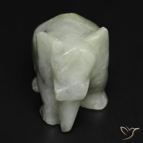 Jadeíta verde natural de 59,96 ct, forma elegante, opaco
