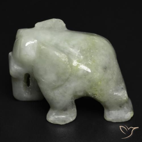 Jadeíta verde natural de 59,96 ct, forma elegante, opaco