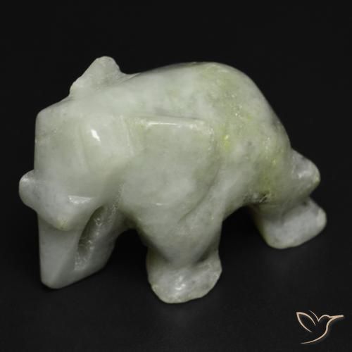 Jadeíta verde natural de 59,96 ct, forma elegante, opaco