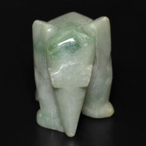 Jadeíta Verde musgo claro natural de 68.58 ct, Forma elegante, Opaco