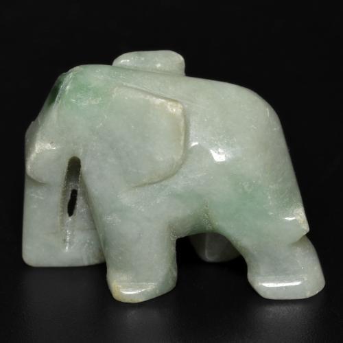 Jadeíta Verde musgo claro natural de 68.58 ct, Forma elegante, Opaco