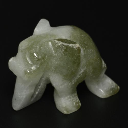 Jadeíta verde natural de 55,46 ct, forma elegante, opaco
