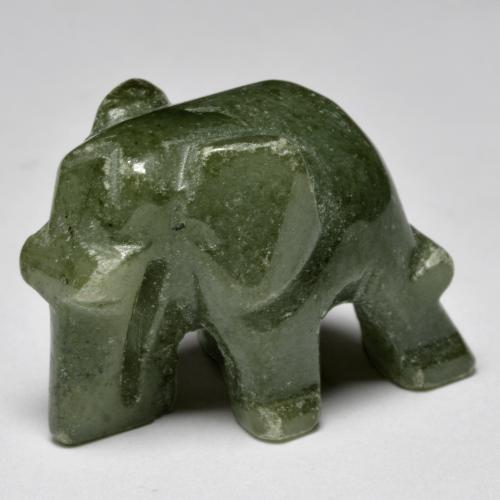 Jadeíta verde natural de 52,61 ct, forma elegante, opaco