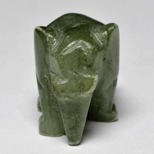 Jadeíta verde natural de 52,61 ct, forma elegante, opaco