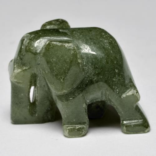 Jadeíta verde natural de 52,61 ct, forma elegante, opaco