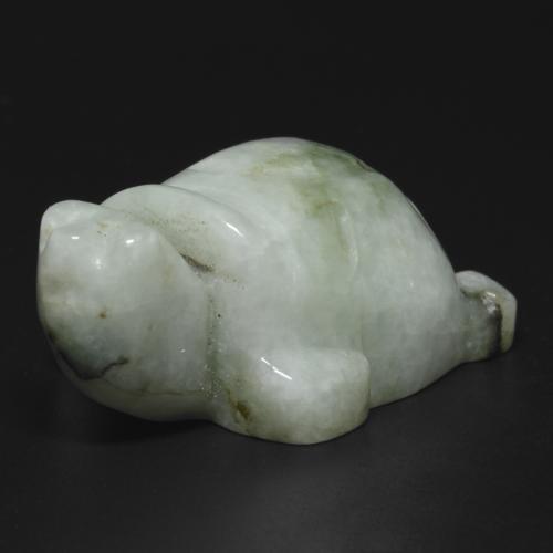 Jadeíta verde natural de 117,19 ct, forma elegante, opaco